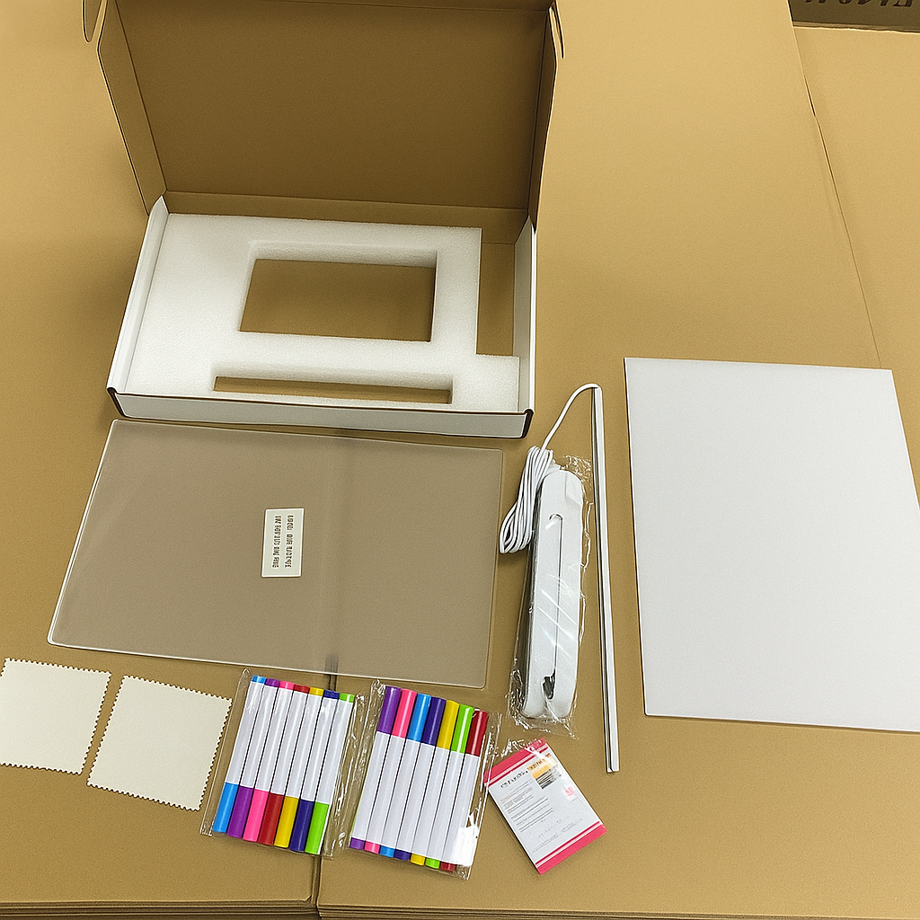 3D Acrylic Writing Pad with Color Markers(30x20cm)